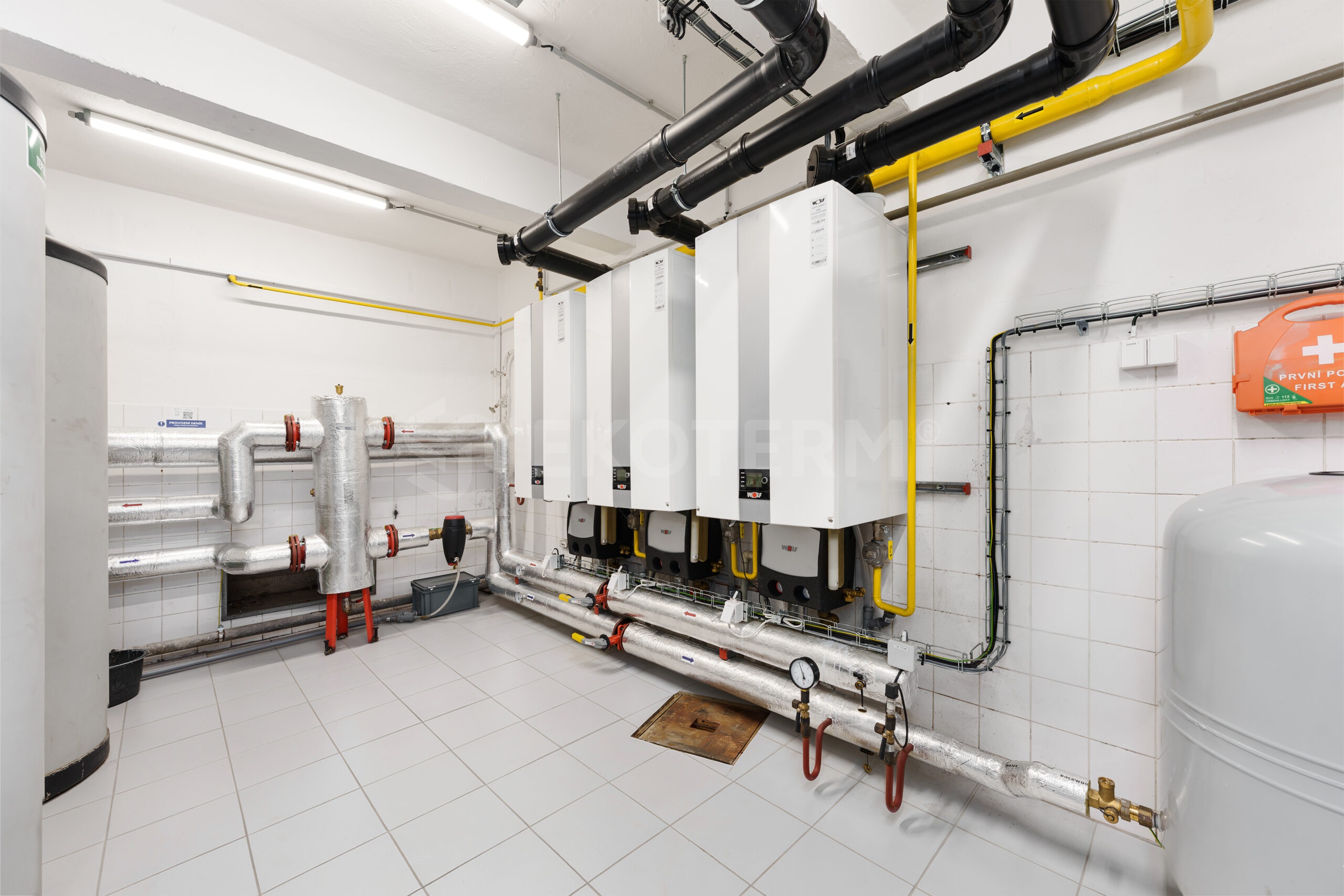 plynová kotelna - kaskáda 3x kotel wolf