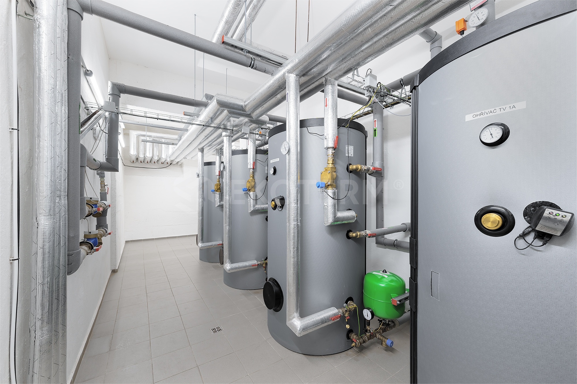 rekonstrukce kotelny 900 kW Střešovičky – měření a regulace v kotelně