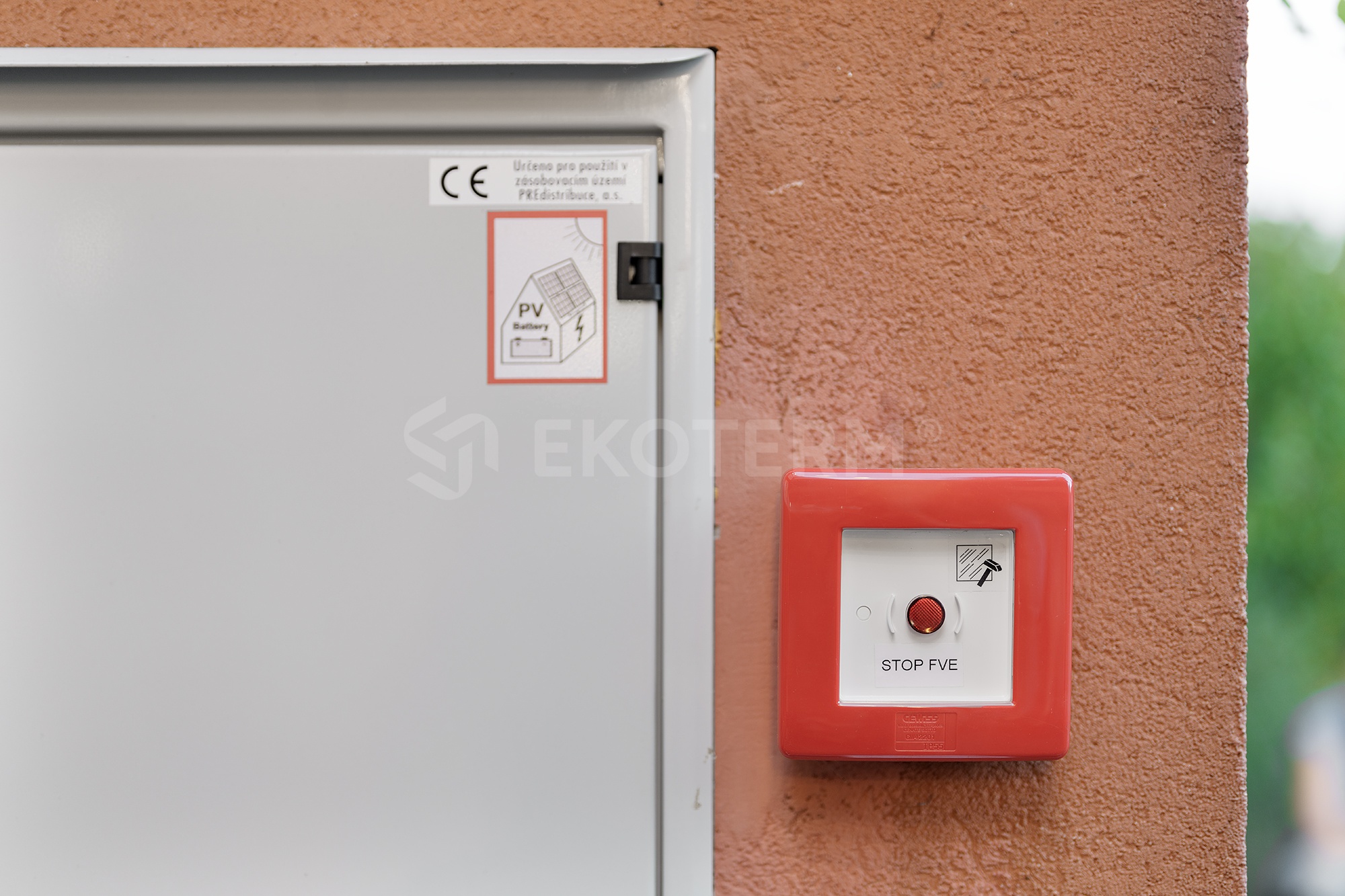 STOP tlačítko fotovoltaické elektrárny pro HZS