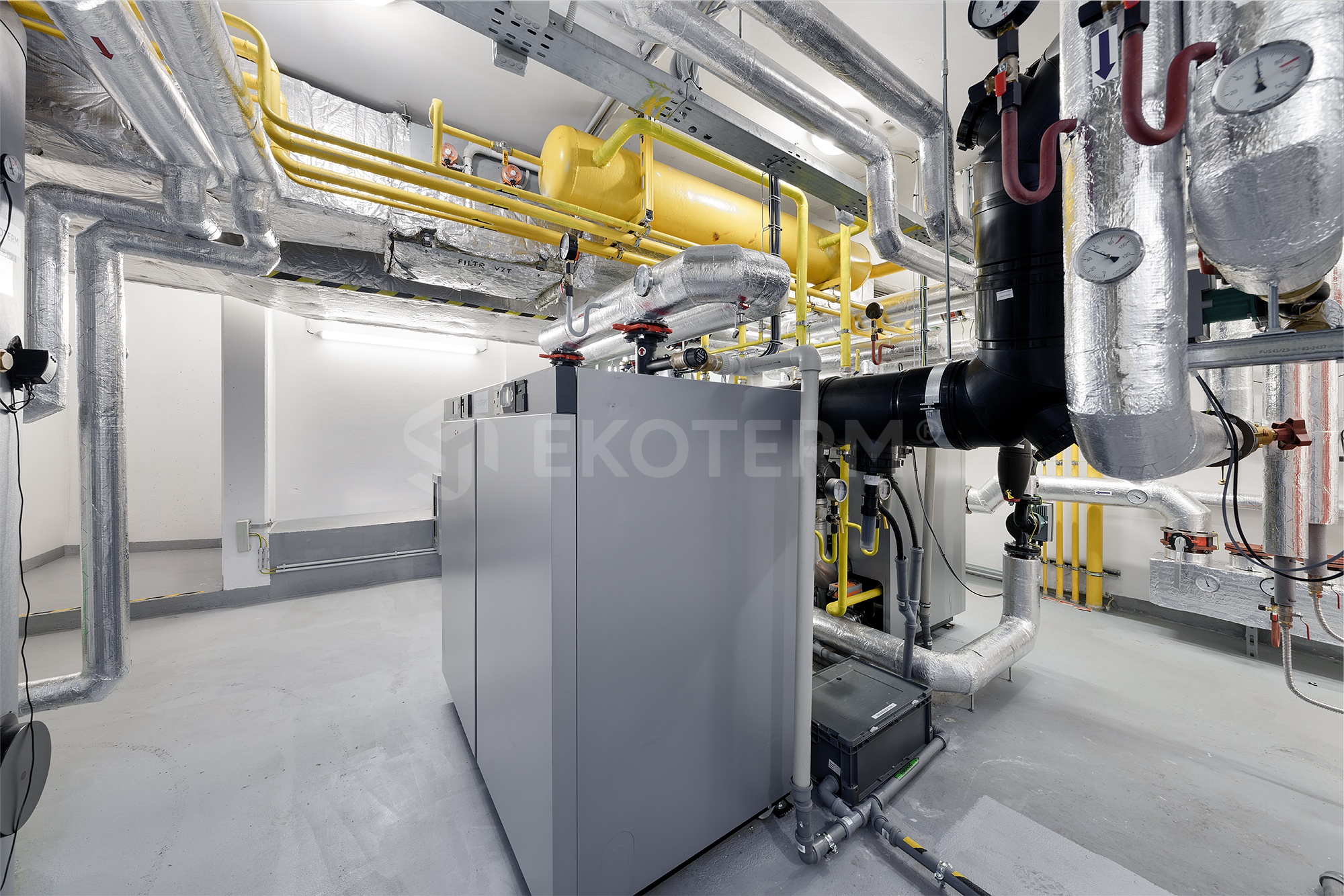 rekonstrukce kotelny 800 kW bytový dům Sacre Coeur – instalace v kotelně