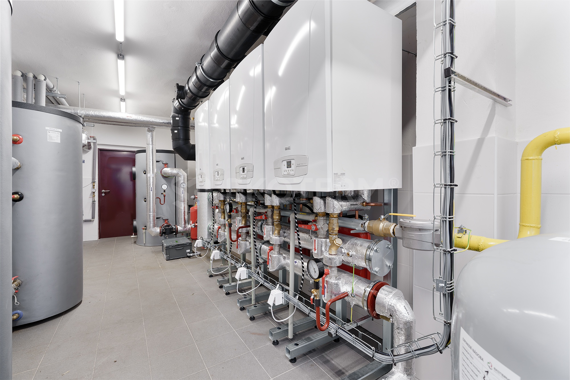 rekonstrukce kotelny 486 kW bytový dům Mošnova – pohled na kotelnu